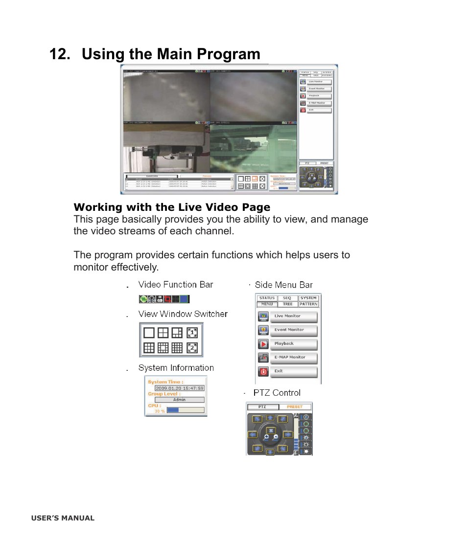 Using the main program | PLANET CV3-M1024 User Manual | Page 40 / 63