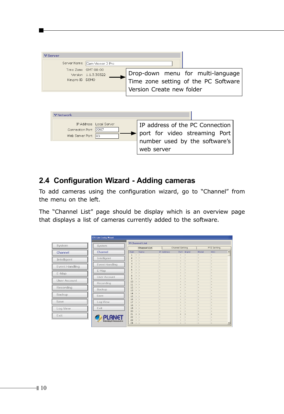 4 configuration wizard - adding cameras | PLANET CV3P Series User Manual | Page 10 / 16