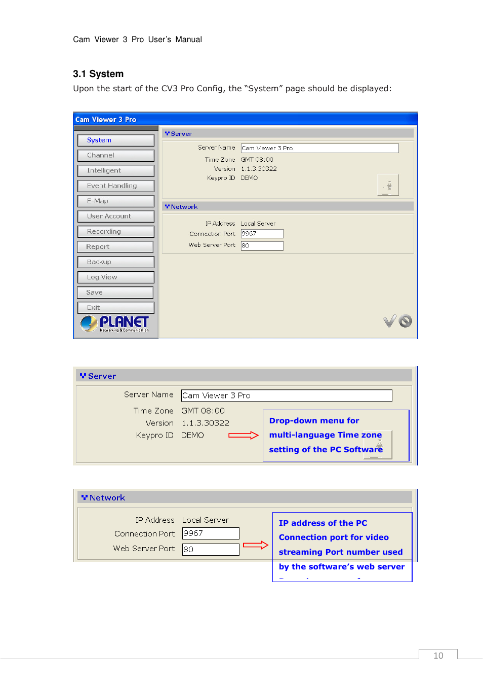 PLANET CV3P Series User Manual | Page 10 / 119