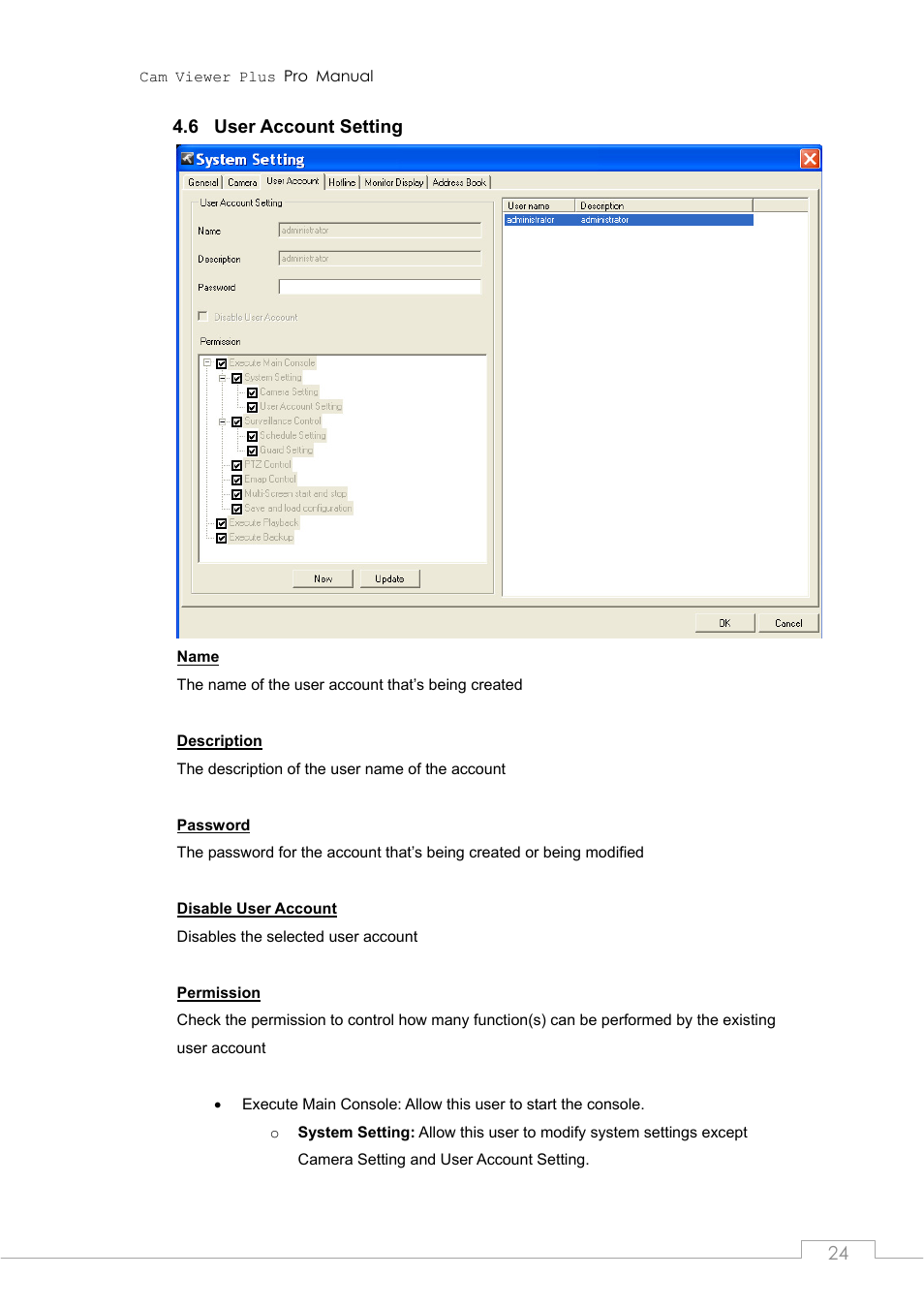 6 user account setting, User account setting | PLANET CVPP Series User Manual | Page 24 / 66