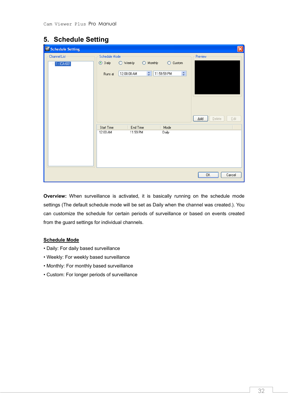 Schedule setting | PLANET CVPP Series User Manual | Page 32 / 66