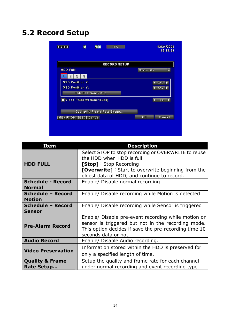 2 record setup | PLANET DVR-1672 User Manual | Page 30 / 100
