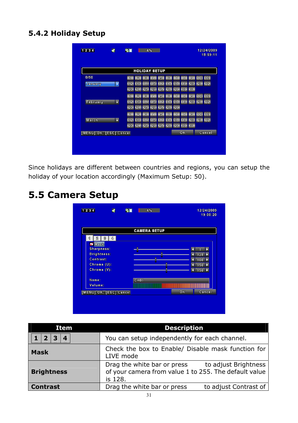 5 camera setup | PLANET DVR-1672 User Manual | Page 37 / 100