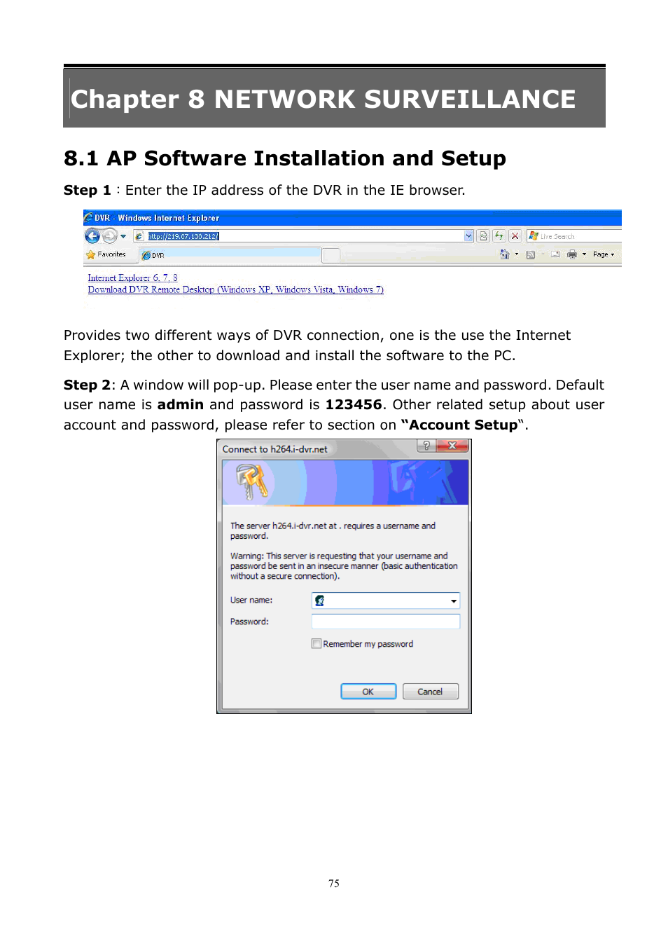 Chapter 8 network surveillance, 1 ap software installation and setup | PLANET DVR-1672 User Manual | Page 81 / 100