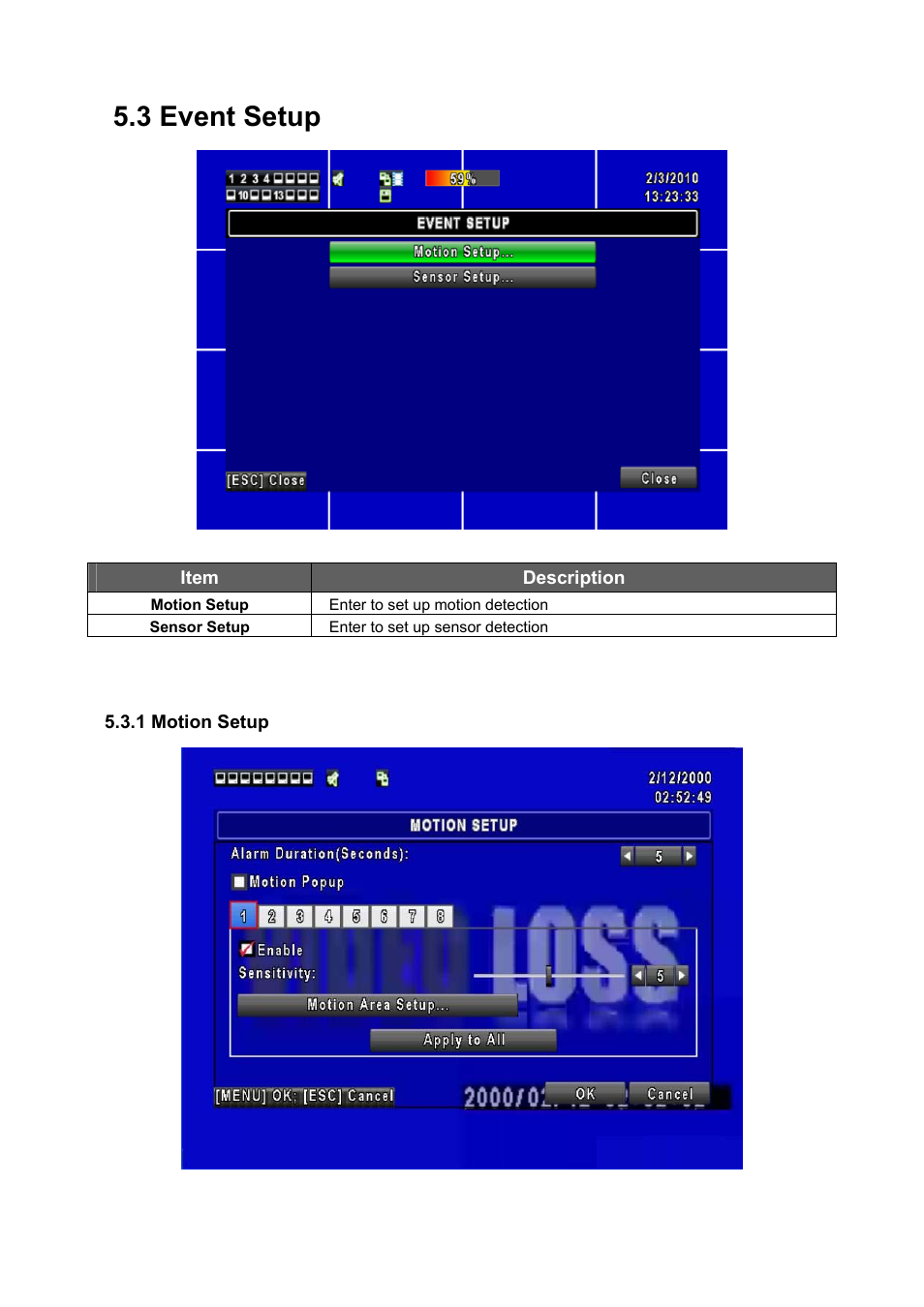 3 event setup | PLANET DVR-1672 User Manual | Page 28 / 90