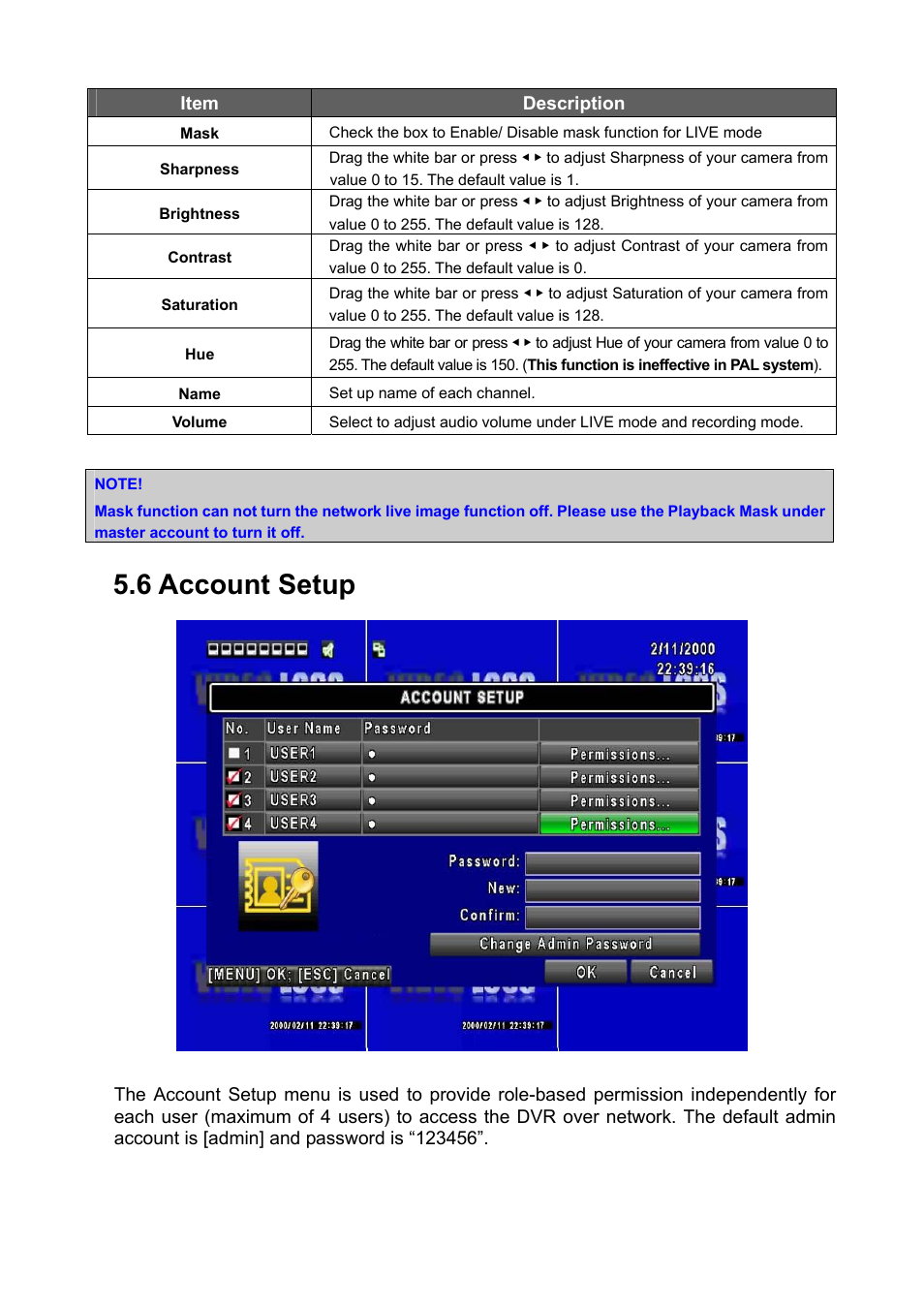 6 account setup | PLANET DVR-1672 User Manual | Page 34 / 90