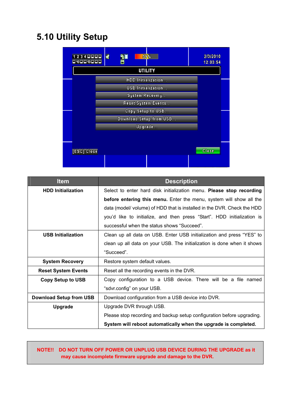 10 utility setup | PLANET DVR-1672 User Manual | Page 50 / 90