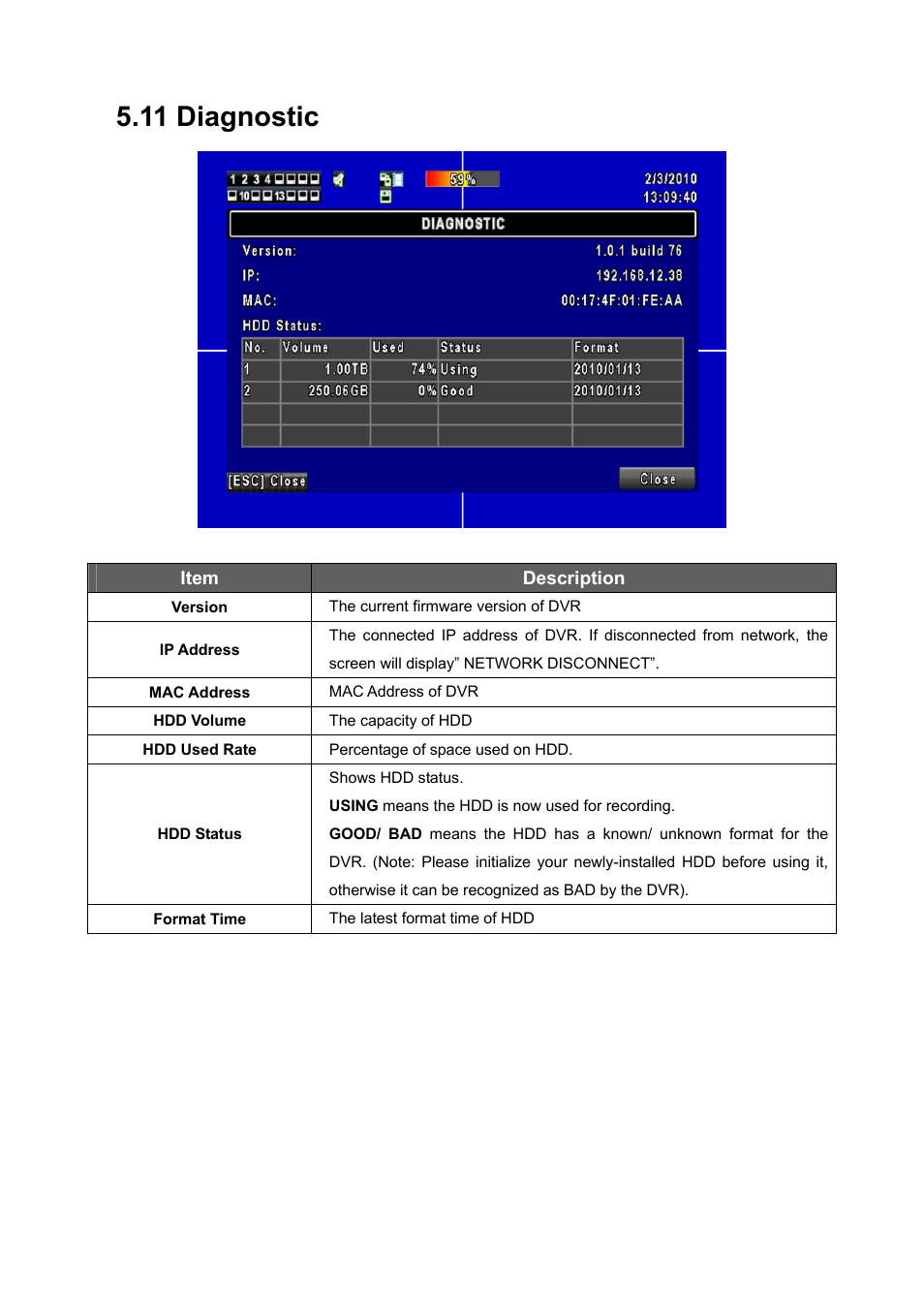 11 diagnostic | PLANET DVR-1672 User Manual | Page 51 / 90
