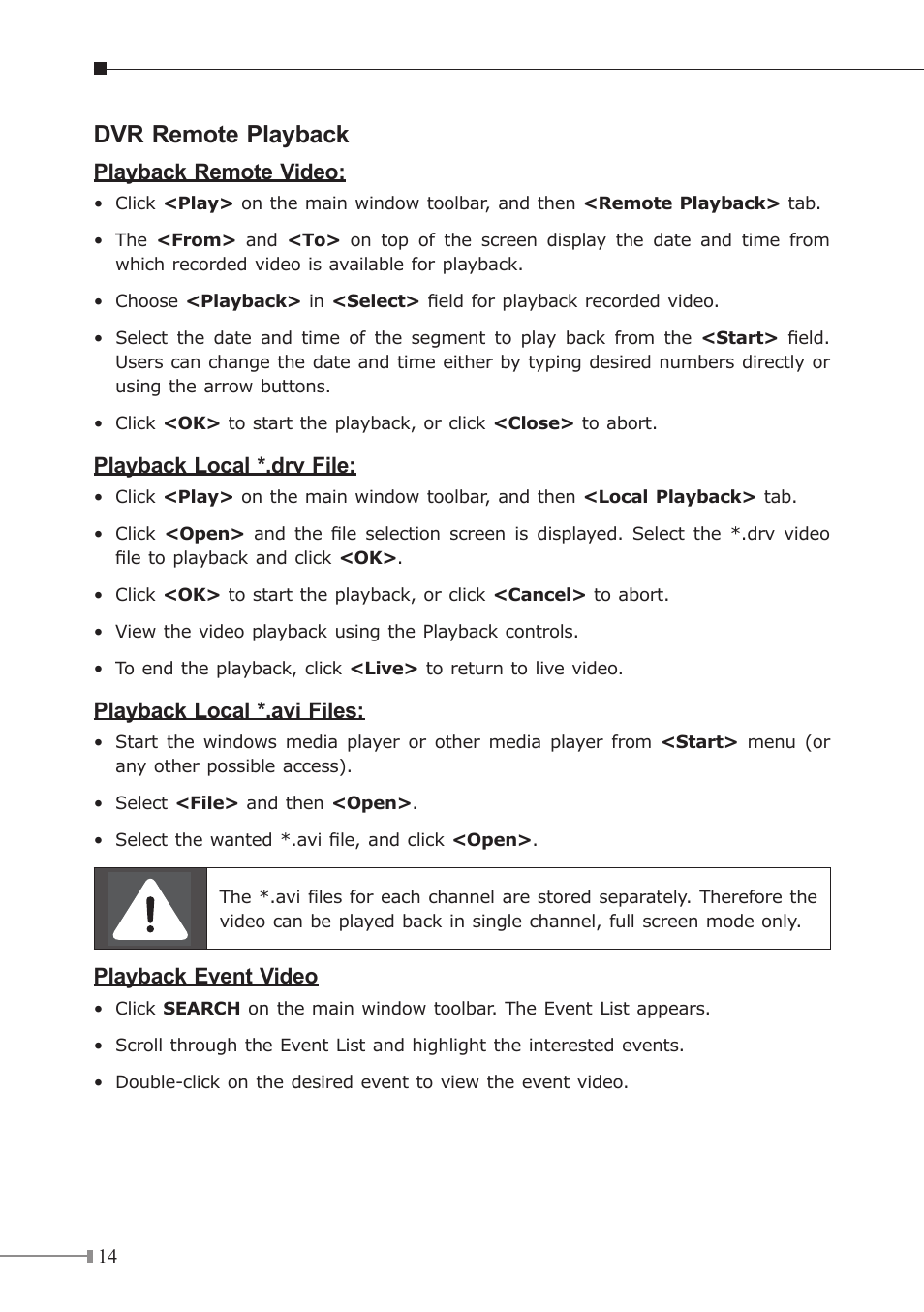 Dvr remote playback | PLANET HDVR-1600 User Manual | Page 14 / 16