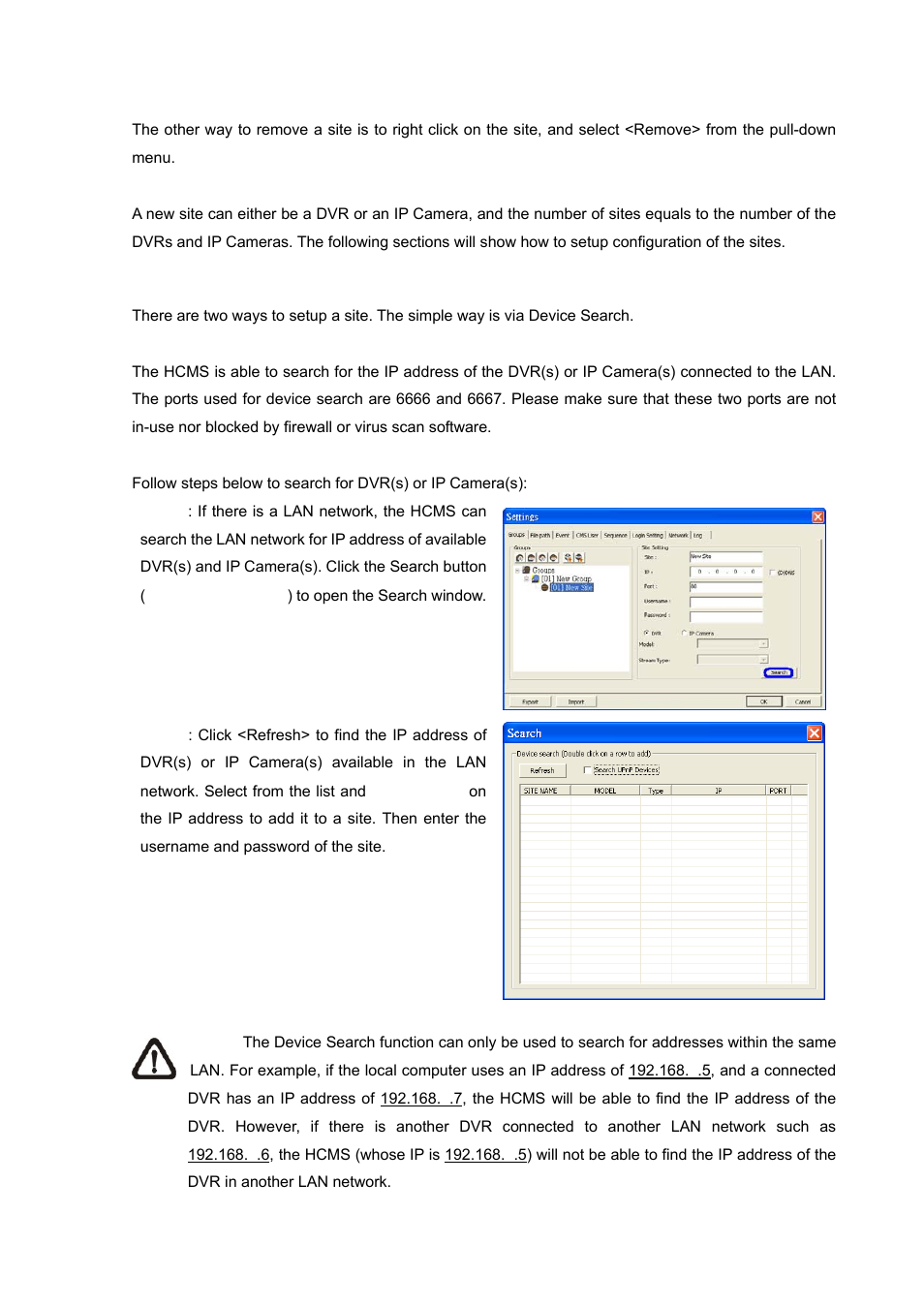 2 setup the site via device search, Setup the site via device search | PLANET HDVR-1600 User Manual | Page 27 / 95