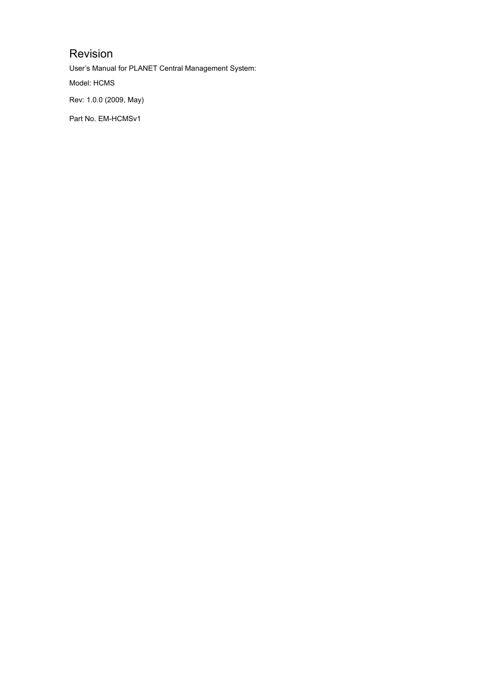 Revision | PLANET HDVR-1600 User Manual | Page 3 / 95