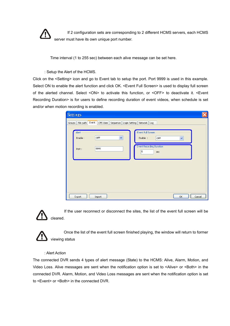 Alive interval | PLANET HDVR-1600 User Manual | Page 34 / 95