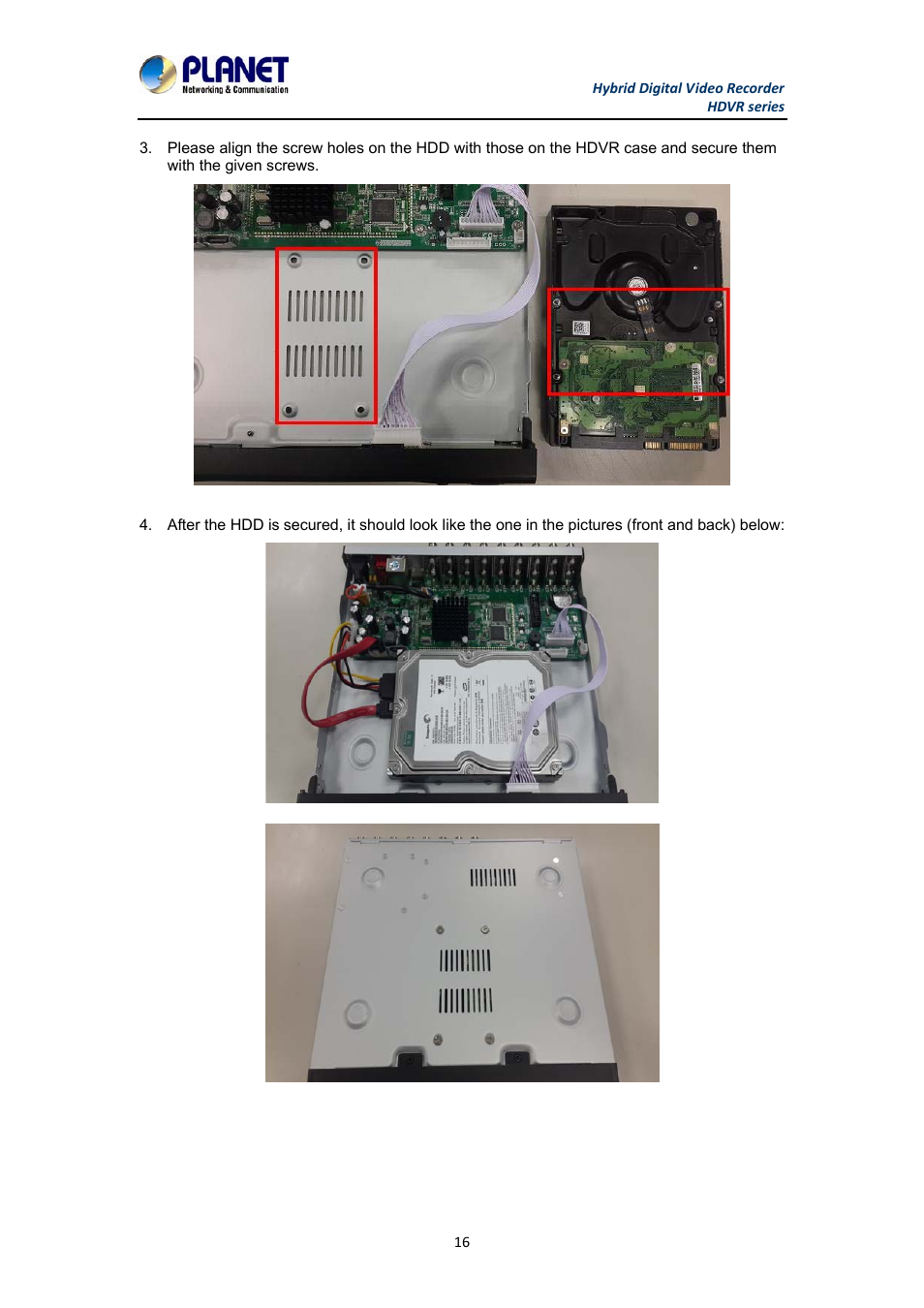 PLANET HDVR-1630 User Manual | Page 16 / 92
