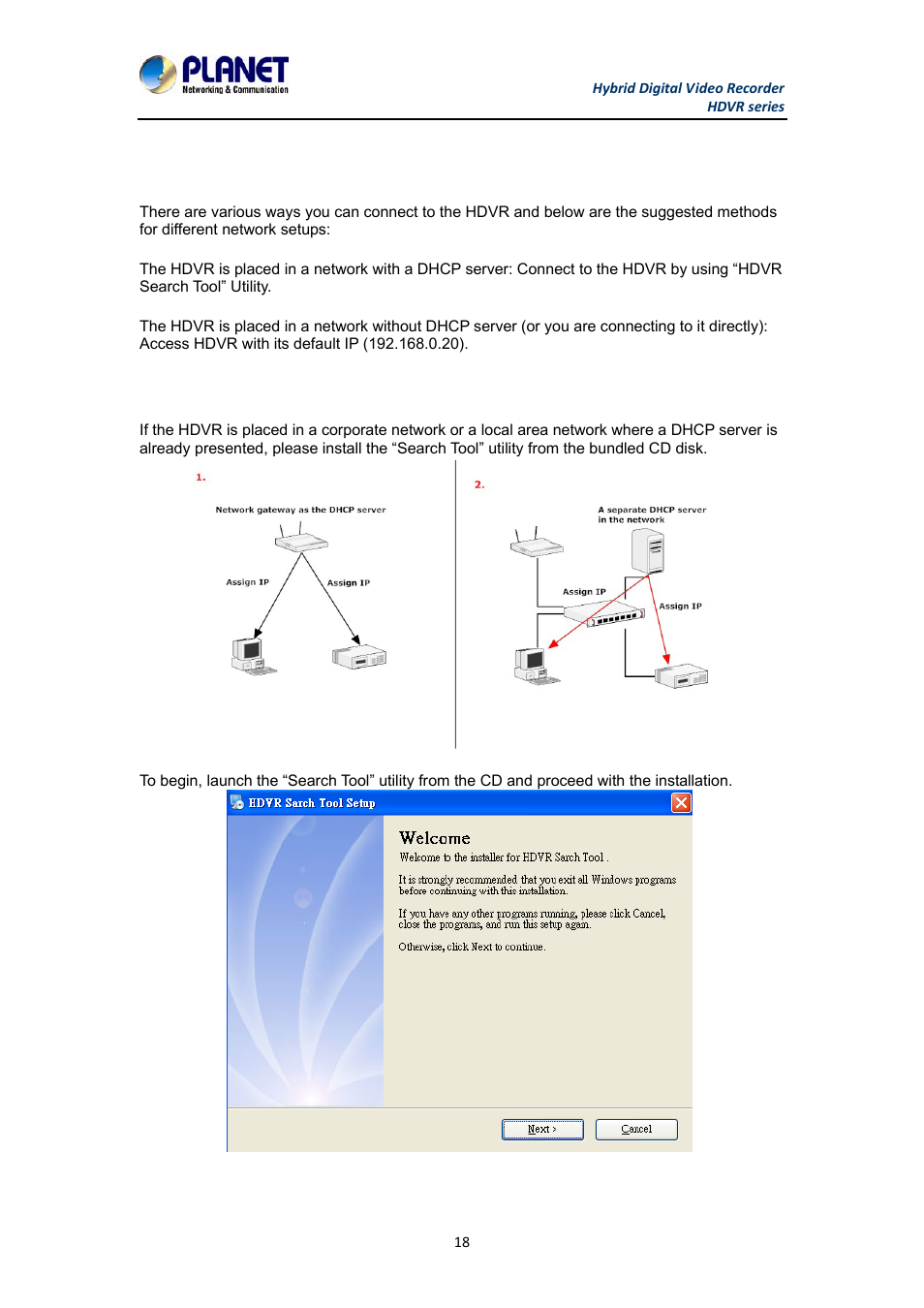 Chapter 3. connecting to the hdvr, 1 using search tool utility | PLANET HDVR-1630 User Manual | Page 18 / 92