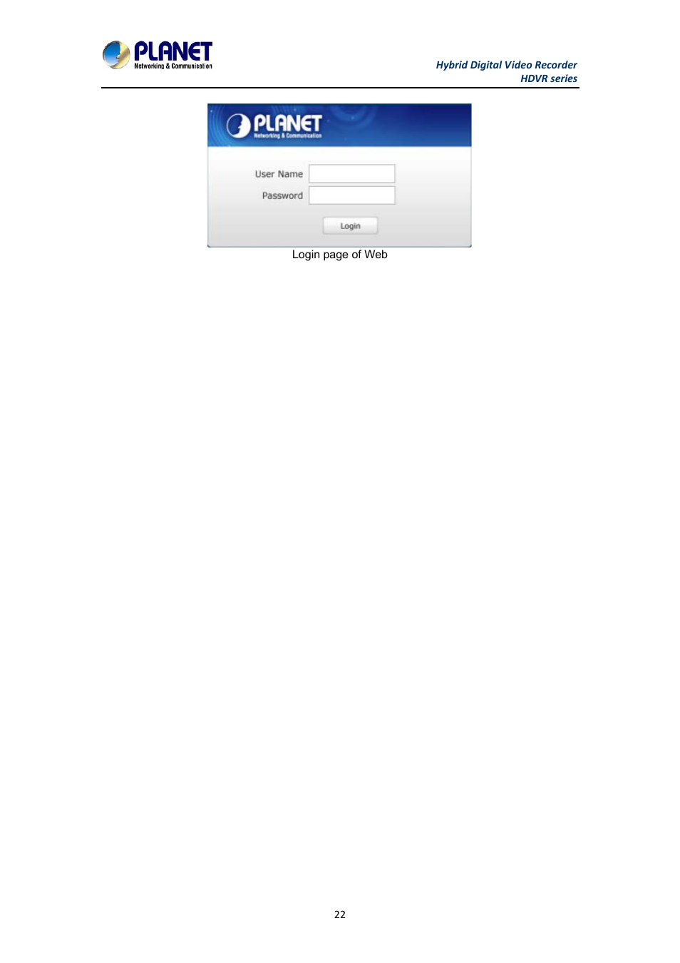PLANET HDVR-1630 User Manual | Page 22 / 92