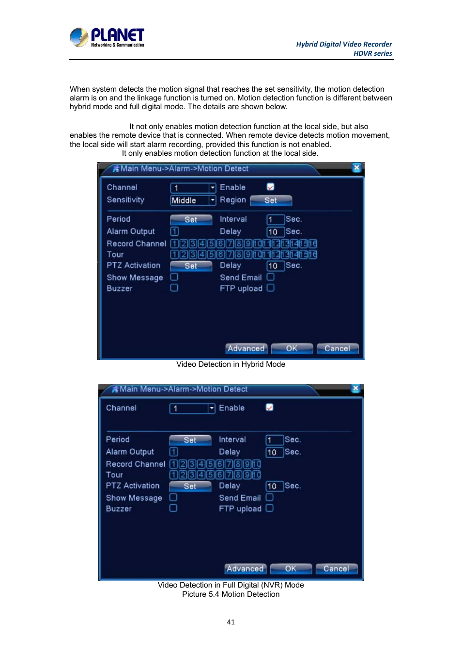 1 motion detection | PLANET HDVR-1630 User Manual | Page 41 / 92