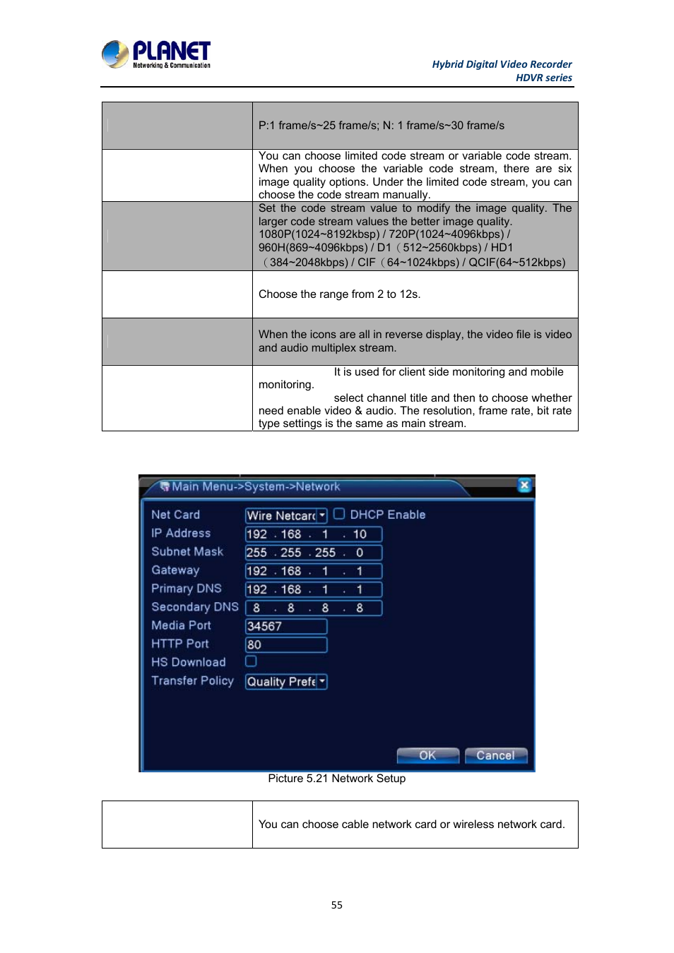 3 network setup | PLANET HDVR-1630 User Manual | Page 55 / 92