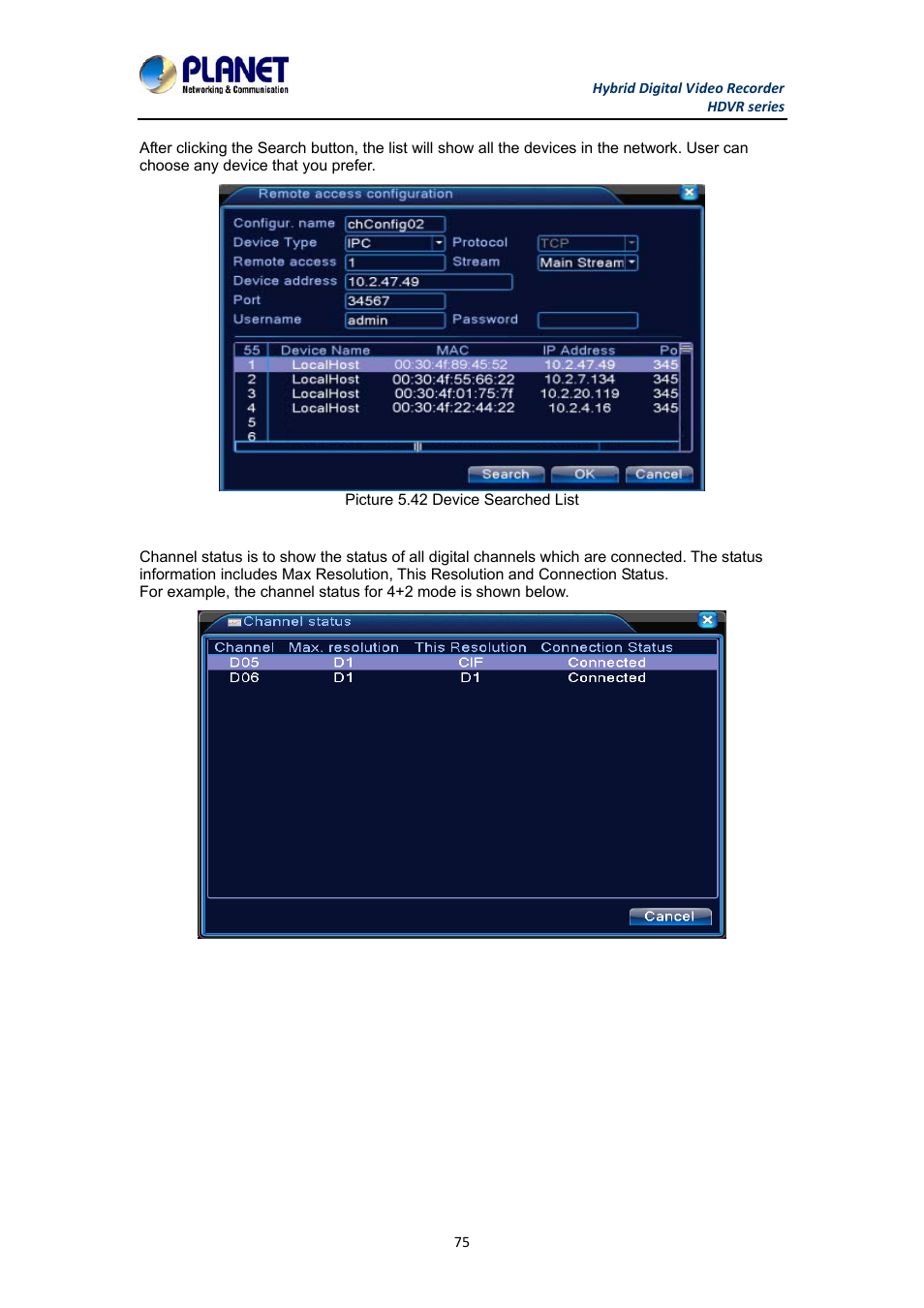 PLANET HDVR-1630 User Manual | Page 75 / 92