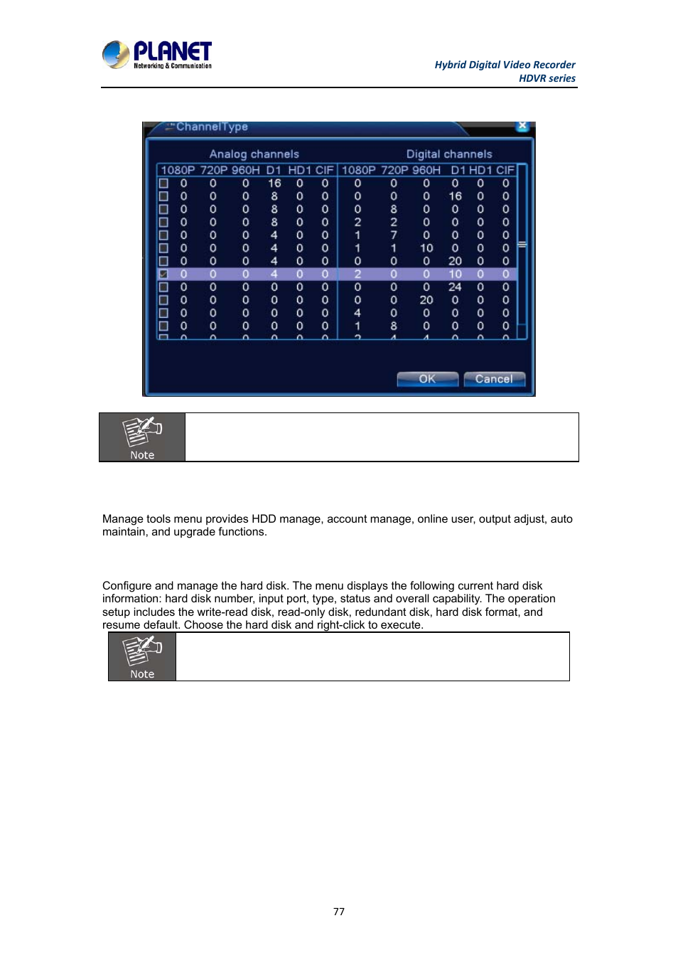 5 advanced, 1 hdd management | PLANET HDVR-1630 User Manual | Page 77 / 92