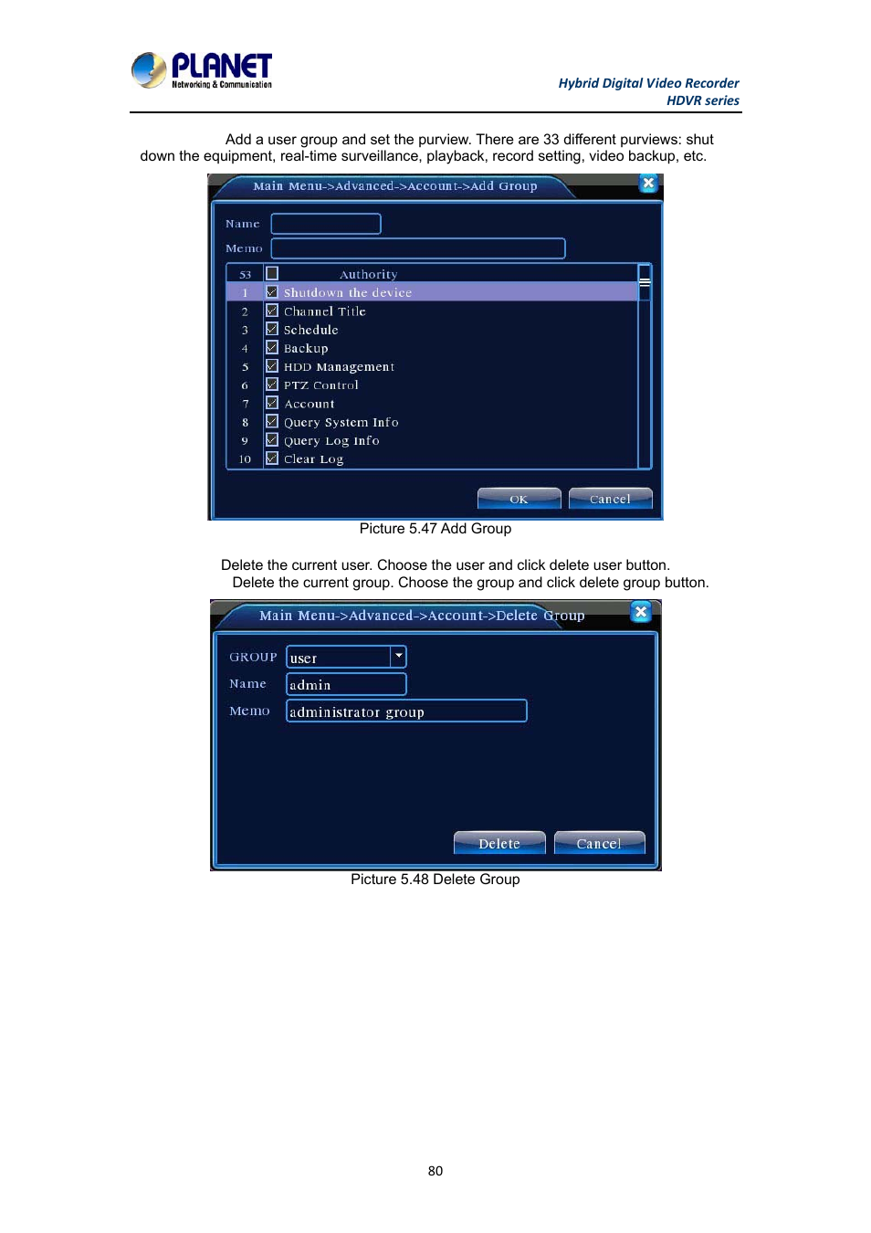 PLANET HDVR-1630 User Manual | Page 80 / 92