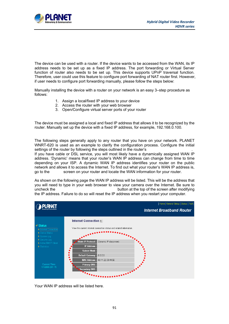 Appendix c: configuring port forwarding manually | PLANET HDVR-1630 User Manual | Page 91 / 92