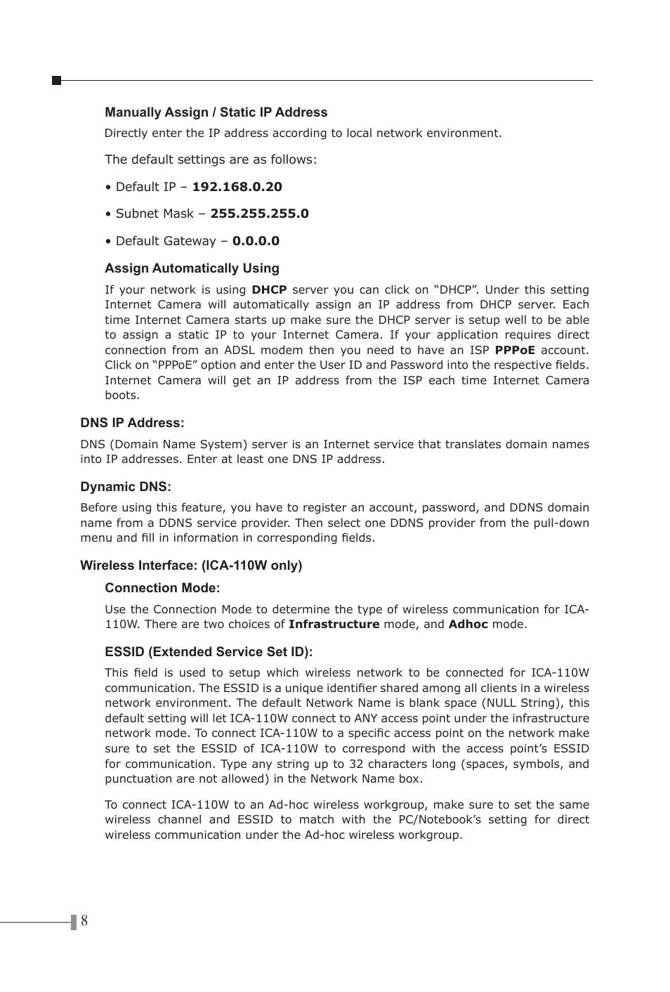 PLANET ICA-100C User Manual | Page 10 / 20