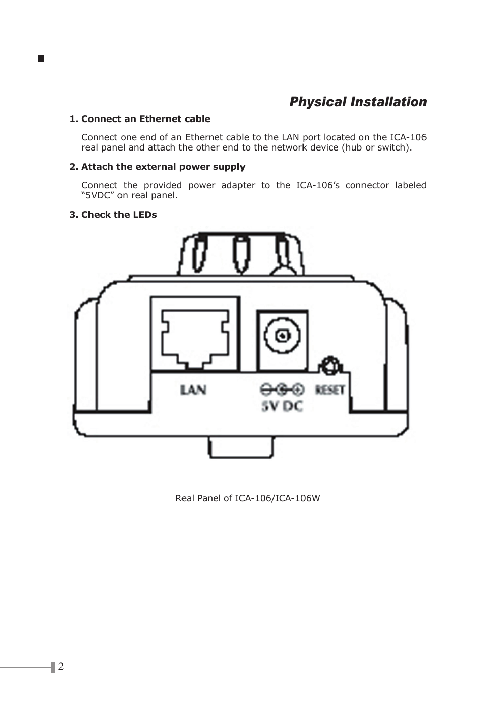 Physical installation | PLANET ICA-106 User Manual | Page 4 / 8