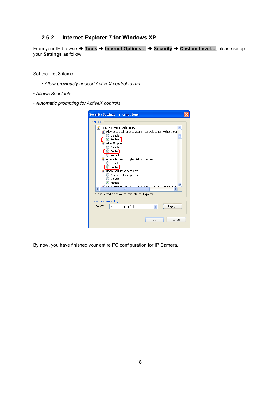 Internet explorer 7 for windows xp | PLANET ICA-107 User Manual | Page 22 / 54