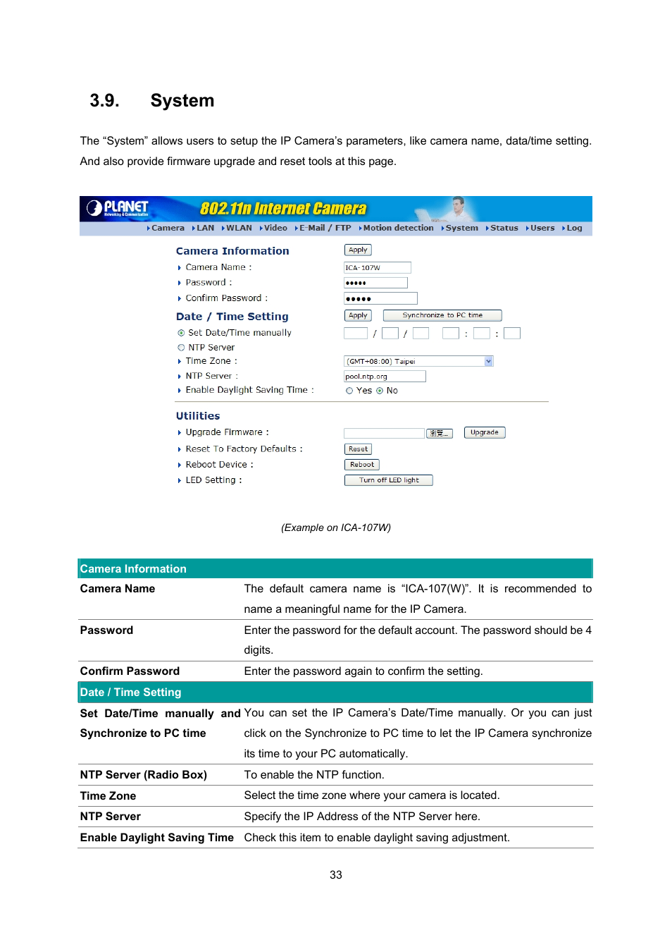 System | PLANET ICA-107 User Manual | Page 37 / 54