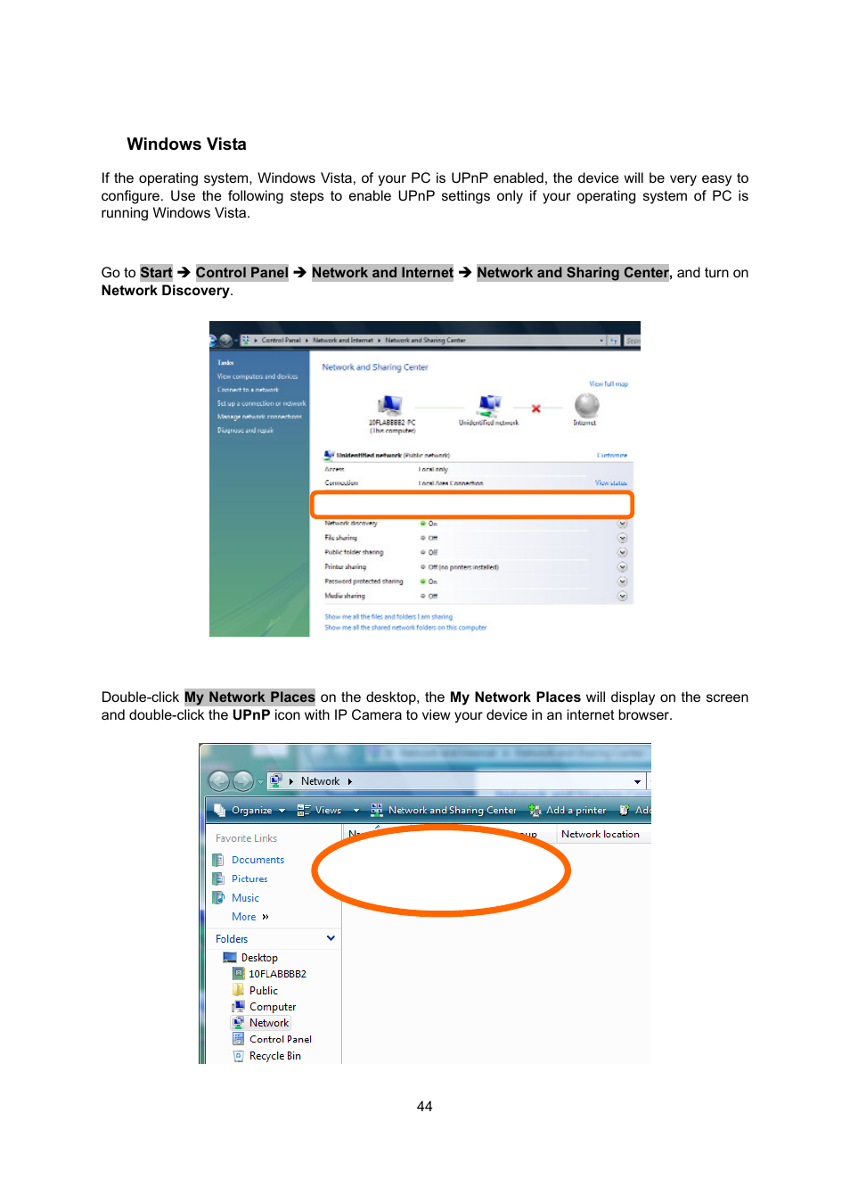 Windows vista | PLANET ICA-107 User Manual | Page 48 / 54