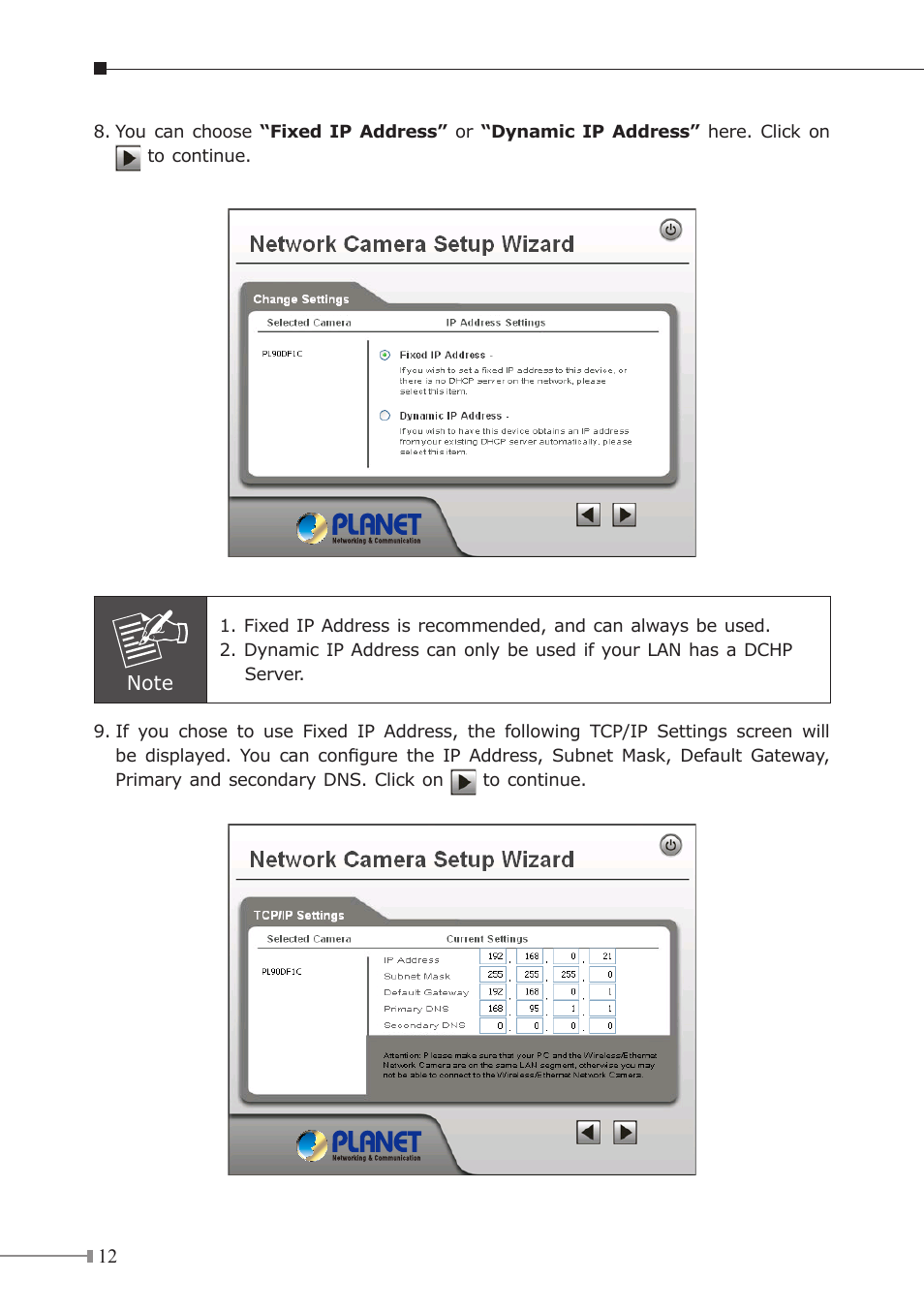 PLANET ICA-151 User Manual | Page 12 / 24
