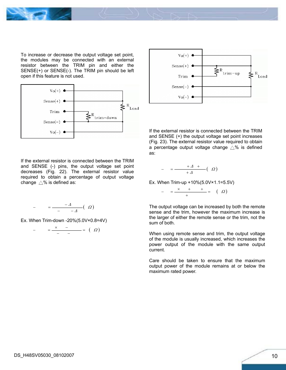 Features descriptions (con.) | Delta Electronics H48SV User Manual | Page 10 / 13