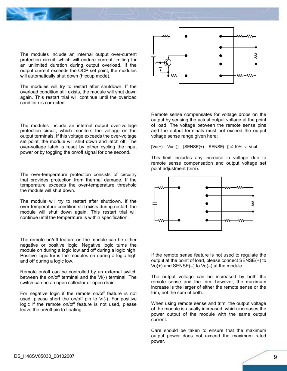 Features descriptions | Delta Electronics H48SV User Manual | Page 9 / 13