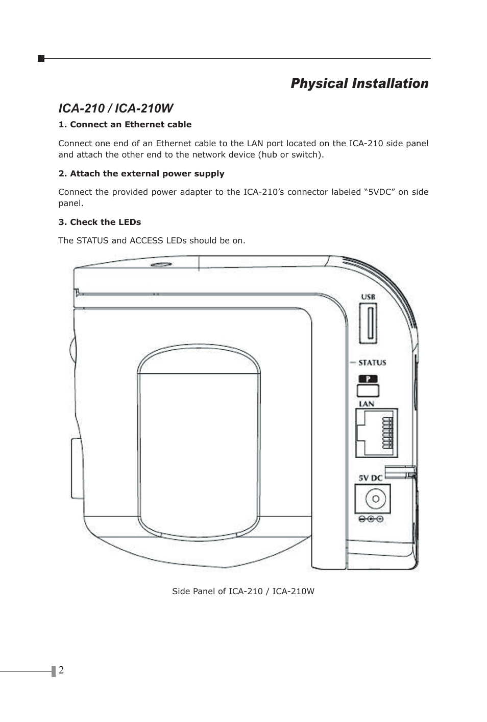Physical installation | PLANET ICA-210 User Manual | Page 4 / 16