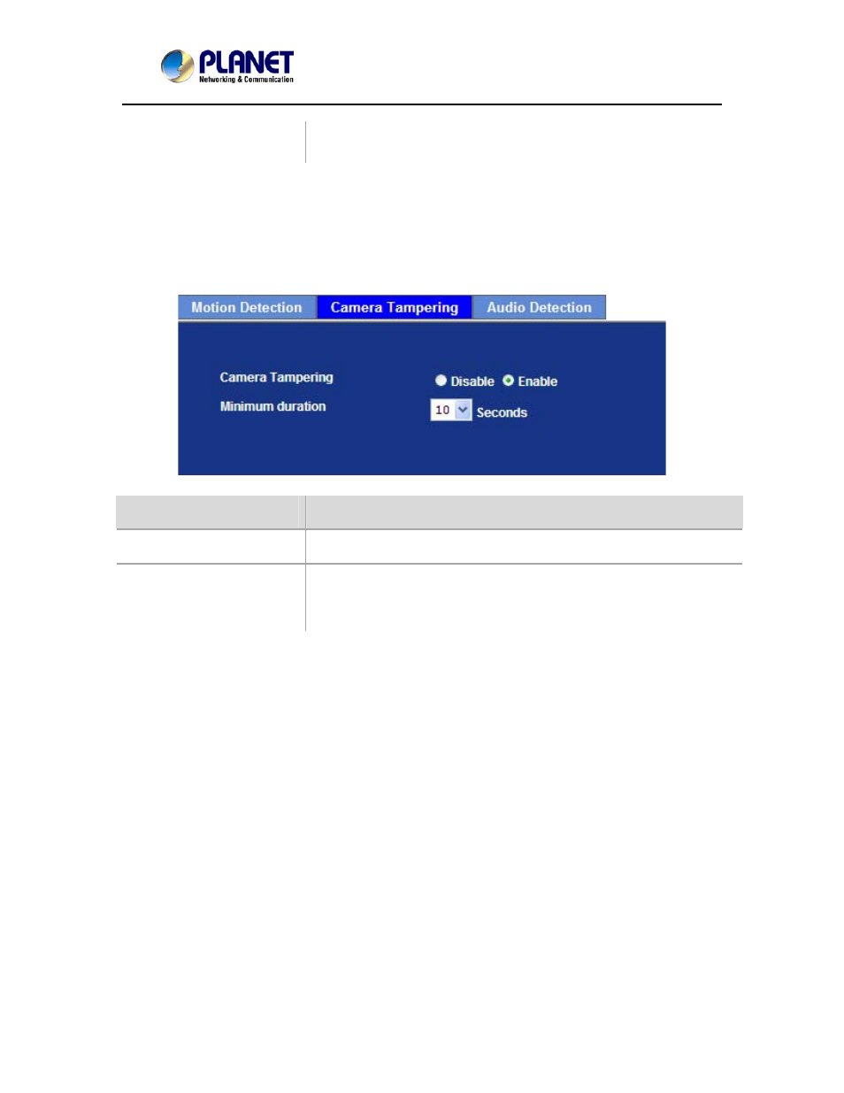 2 camera tampering, 3 audio detection | PLANET ICA-2250VT User Manual | Page 72 / 97