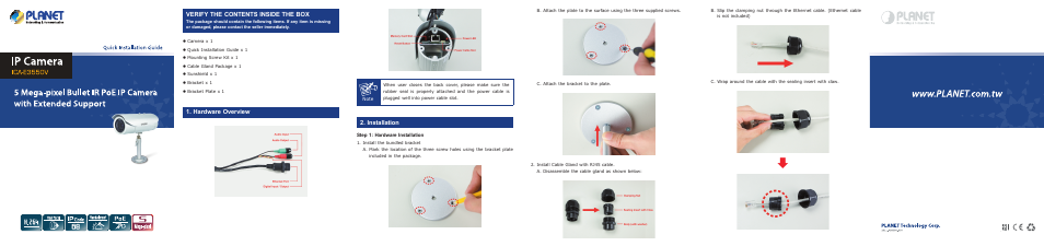 PLANET ICA-E3550V User Manual | 2 pages