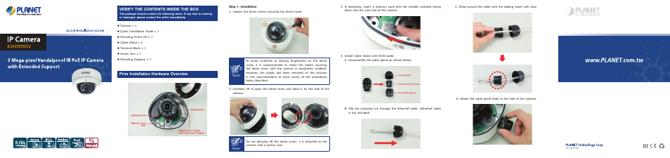 PLANET ICA-E5550V User Manual | 2 pages