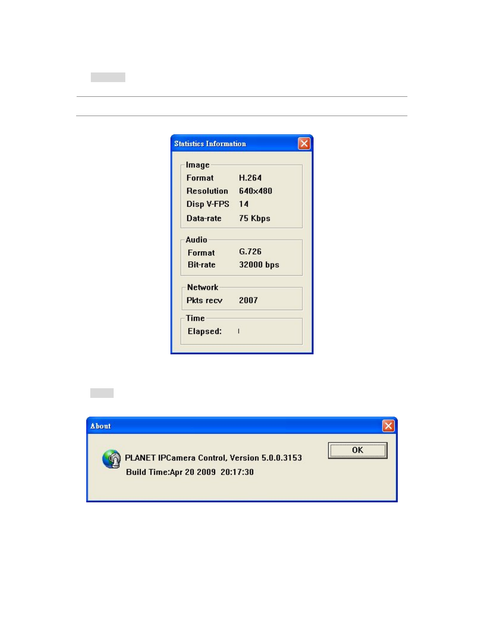 5 statistics, 6 about, 5 statistics 3.4.6 about | PLANET ICA-H312 User Manual | Page 35 / 89