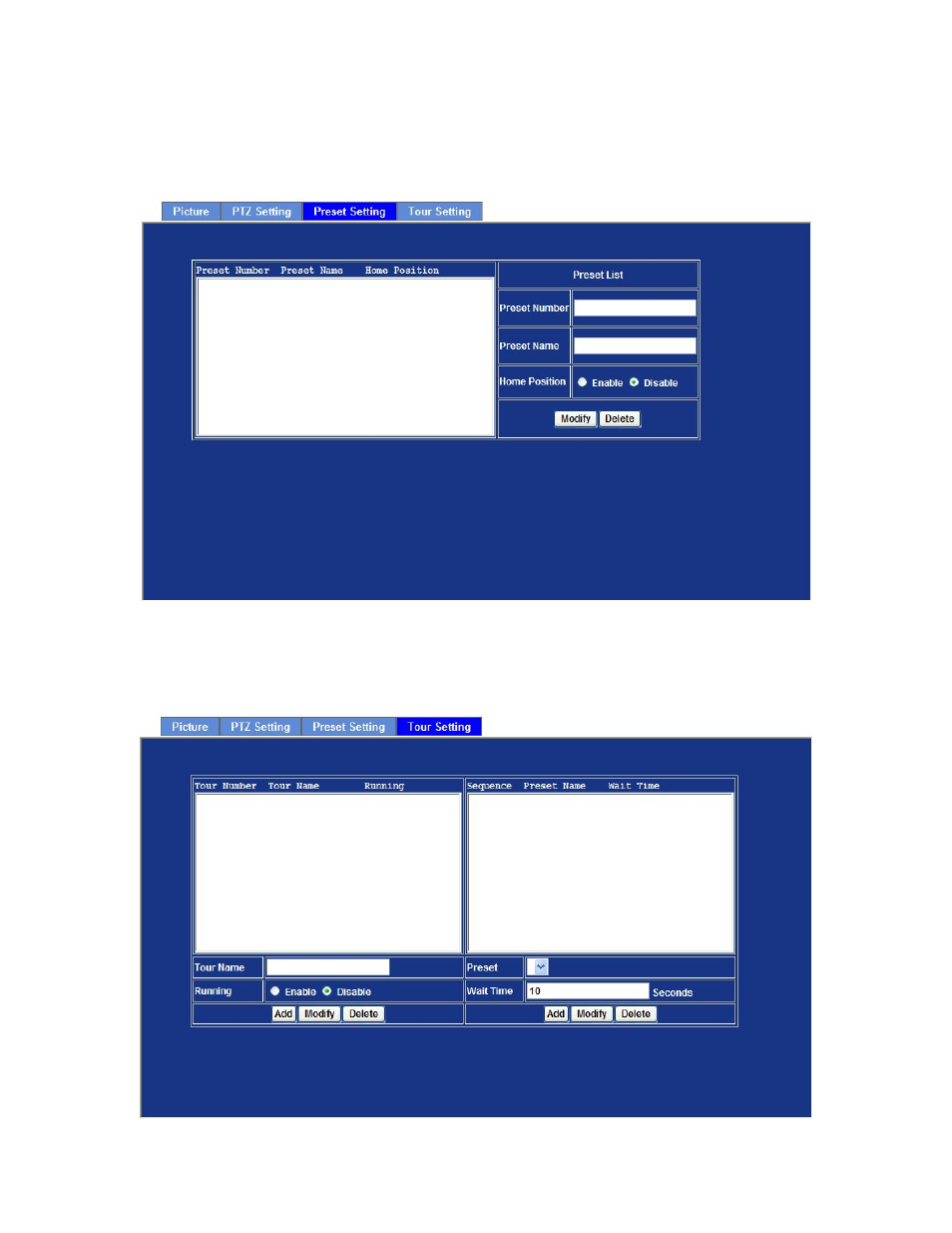 3 preset setting, 4 tour setting, 3 preset setting 3.6.4 tour setting | PLANET ICA-H312 User Manual | Page 48 / 89