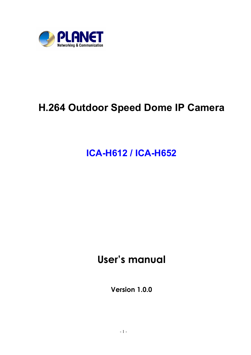 PLANET ICA-H612 User Manual | 81 pages