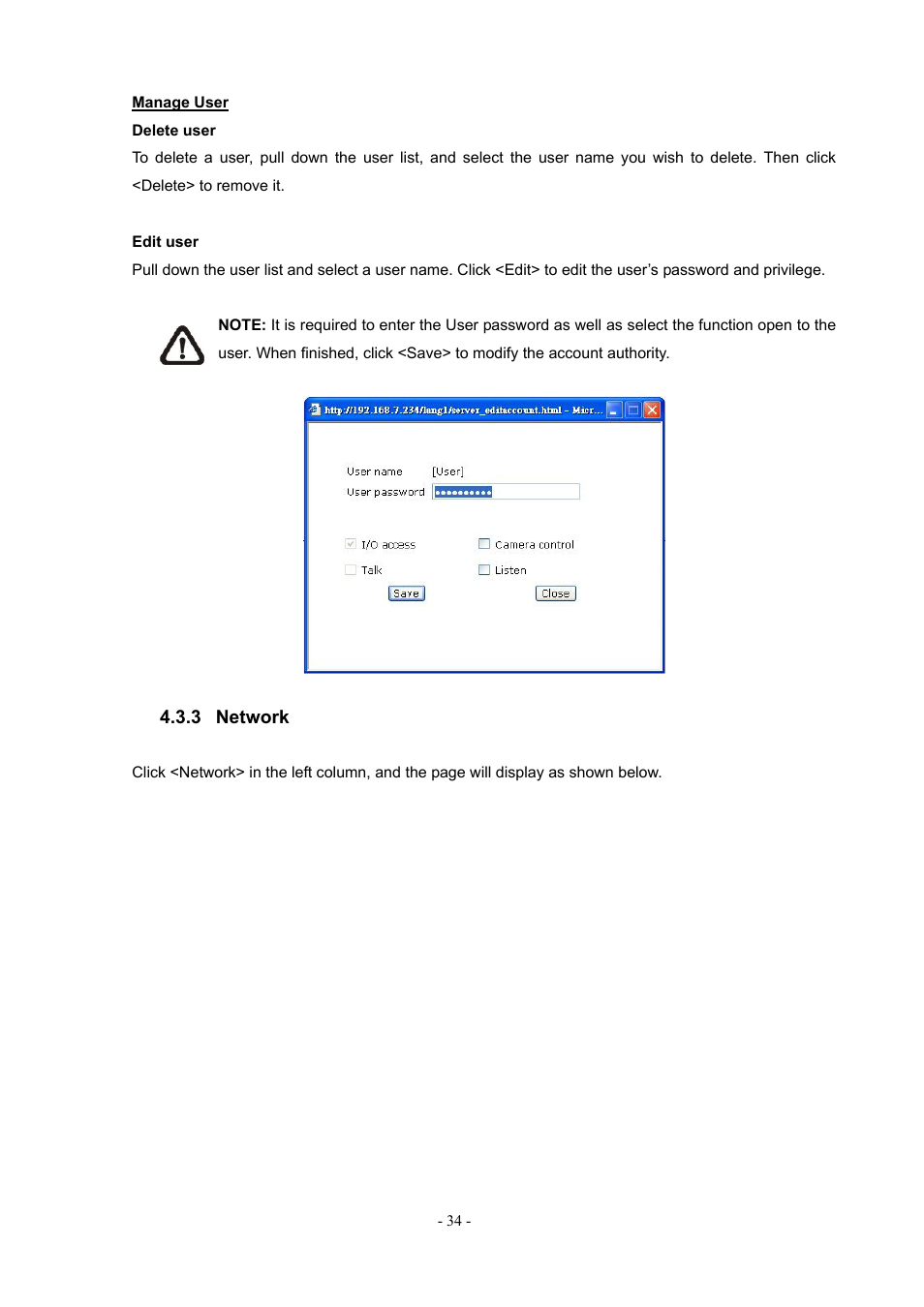 3 network, Network | PLANET ICA-H612 User Manual | Page 34 / 81