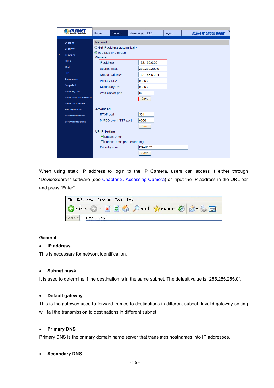 PLANET ICA-H612 User Manual | Page 36 / 81