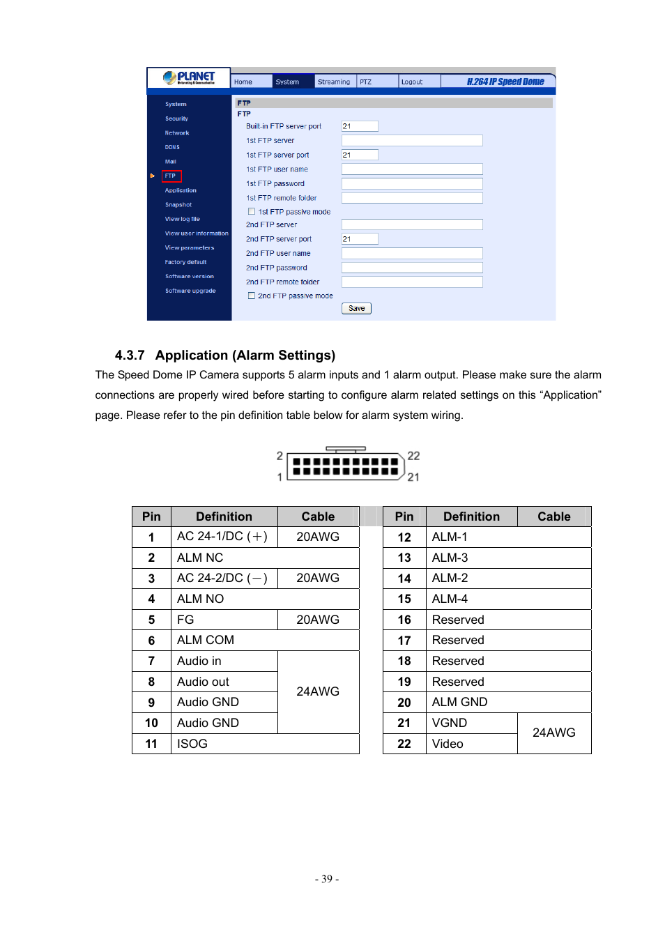 7 application (alarm settings), Application (alarm settings) | PLANET ICA-H612 User Manual | Page 39 / 81