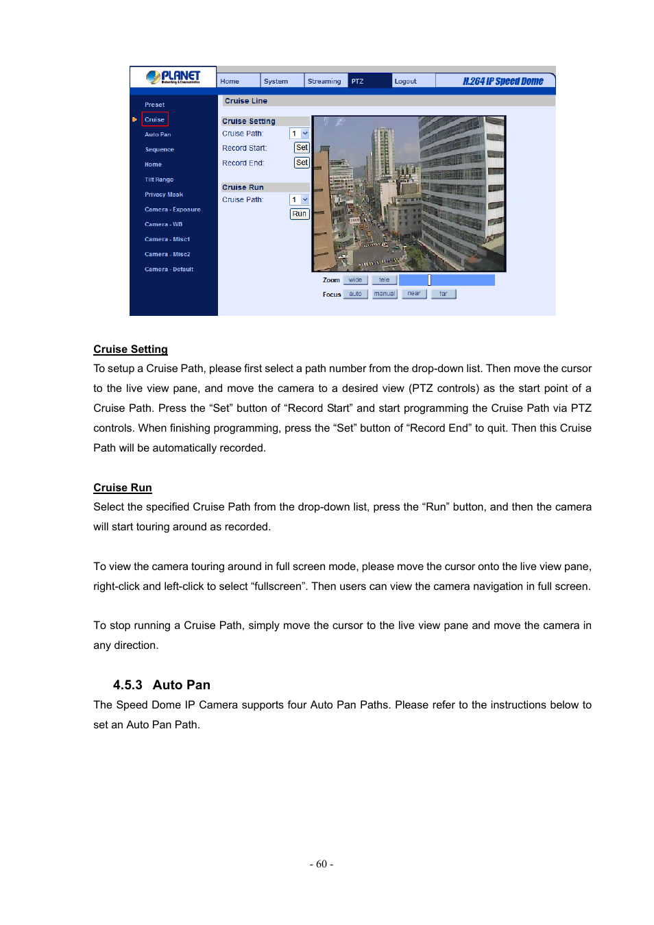 3 auto pan, Auto pan | PLANET ICA-H612 User Manual | Page 60 / 81