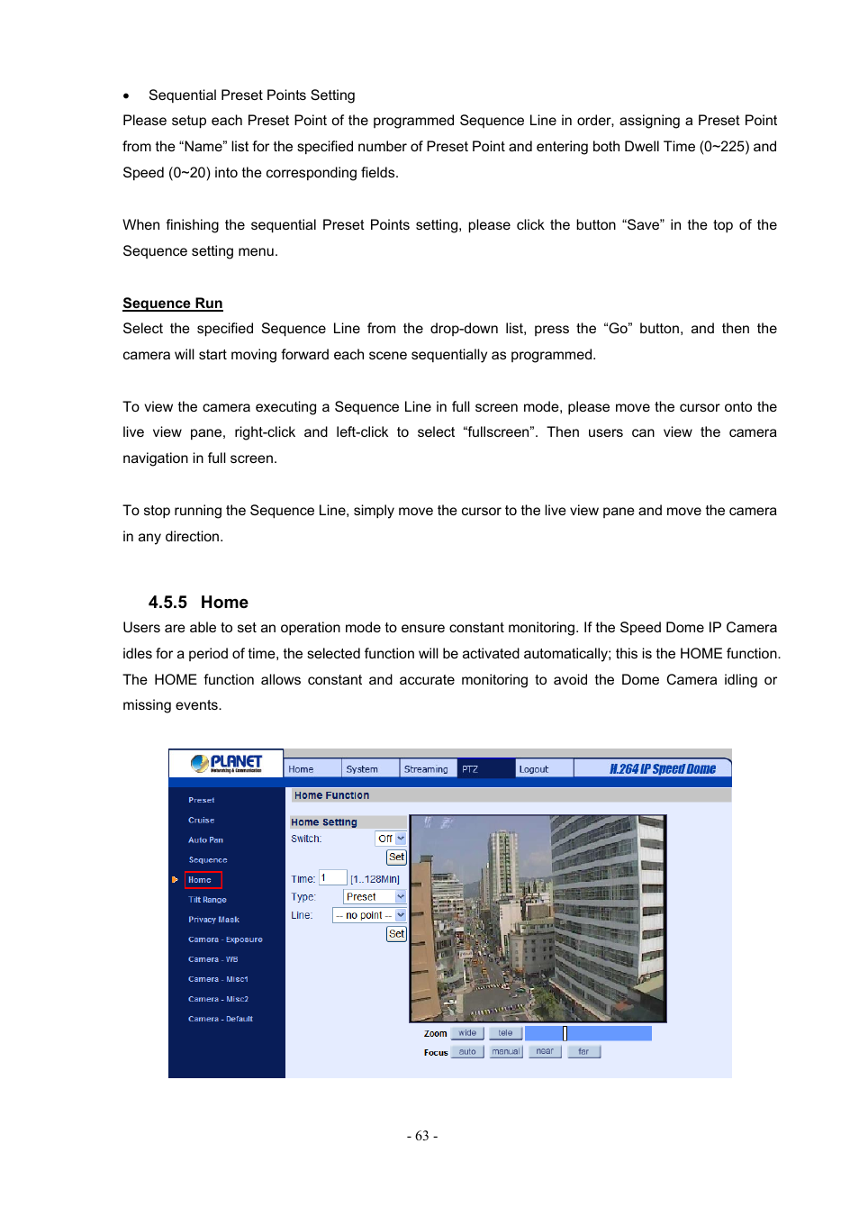 5 home, Home | PLANET ICA-H612 User Manual | Page 63 / 81
