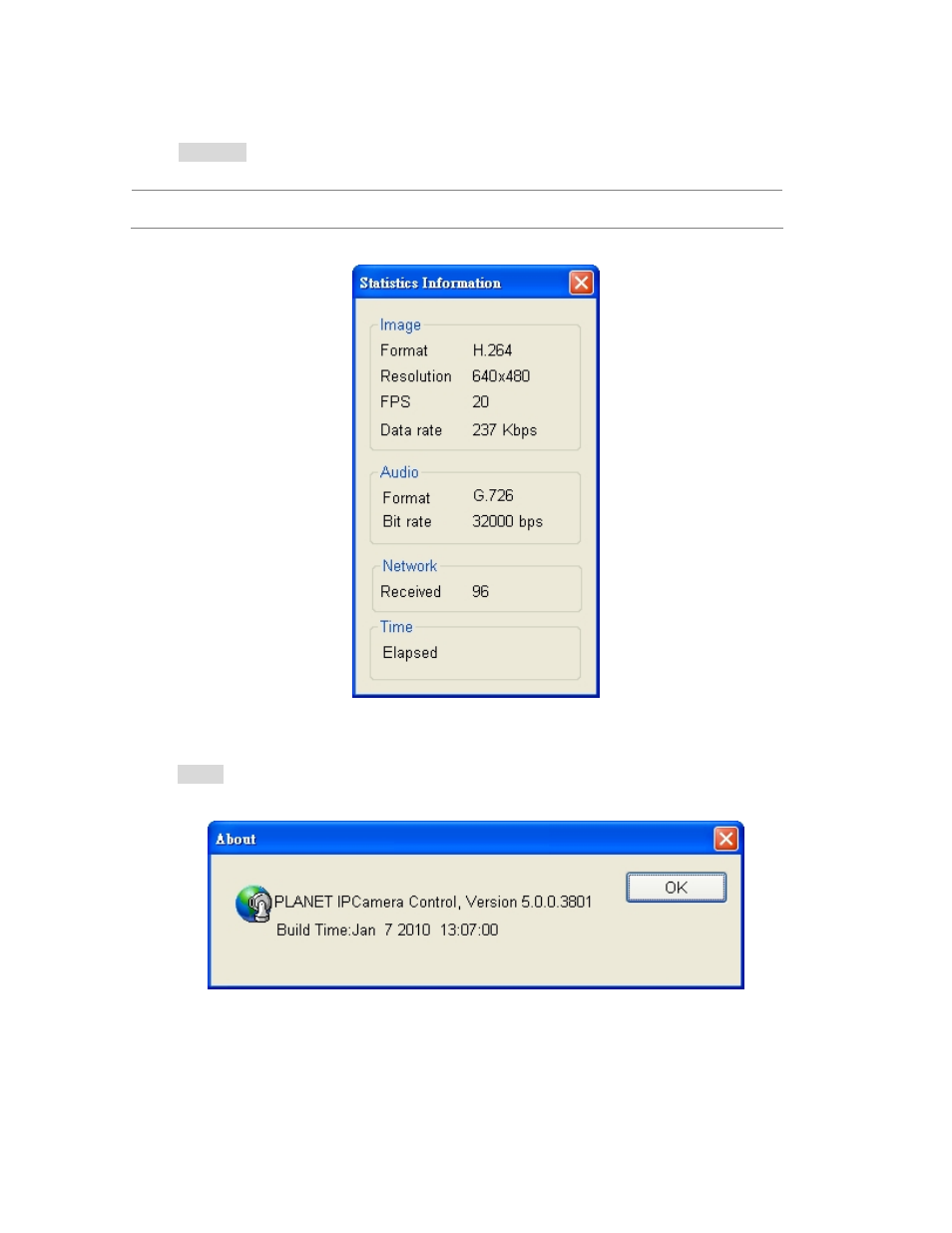 Statistics, About, Statistics 3.4.6. about | PLANET ICA-HM120 User Manual | Page 39 / 93