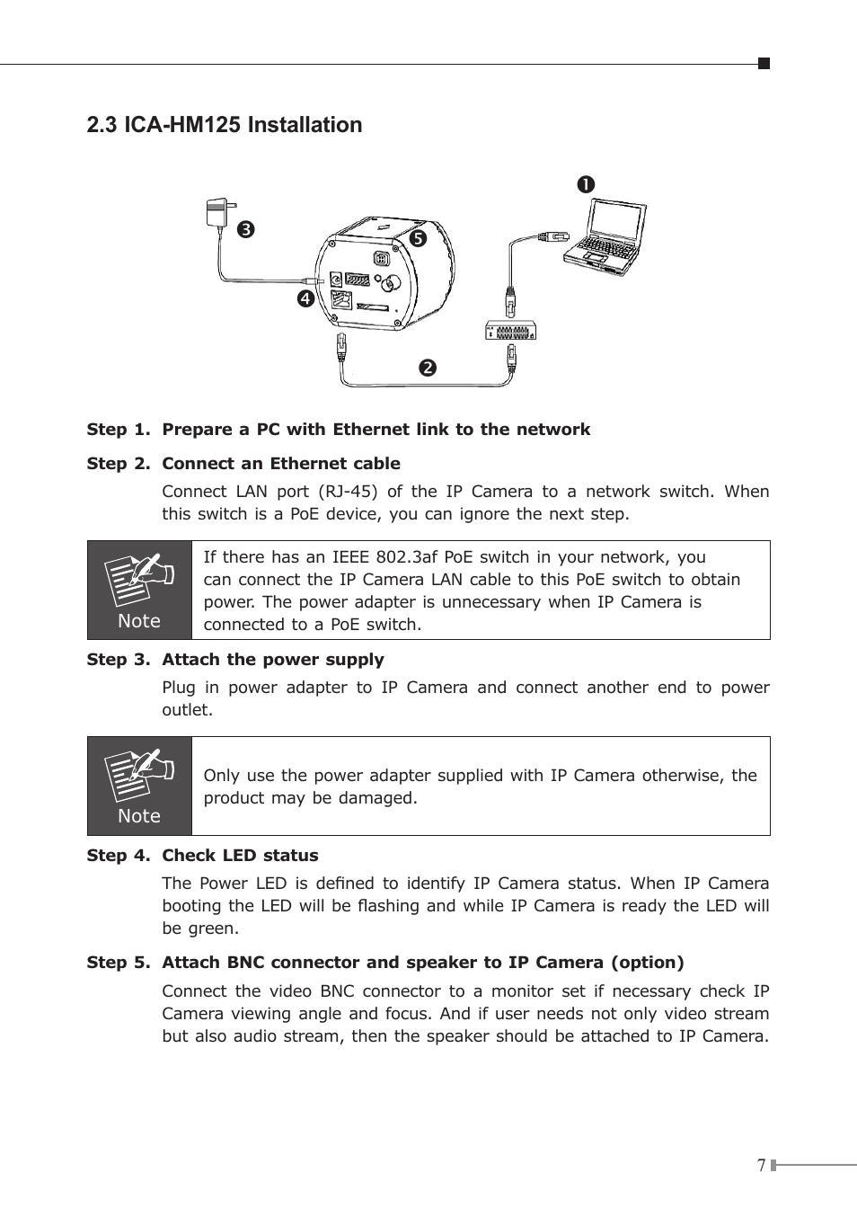 Йи з к е, 3 ica-hm125 installation | PLANET ICA-HM125 User Manual | Page 7 / 12