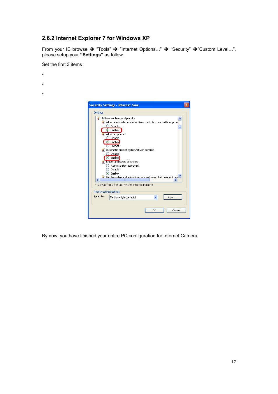 2 internet explorer 7 for windows xp | PLANET ICA-HM127 User Manual | Page 18 / 73