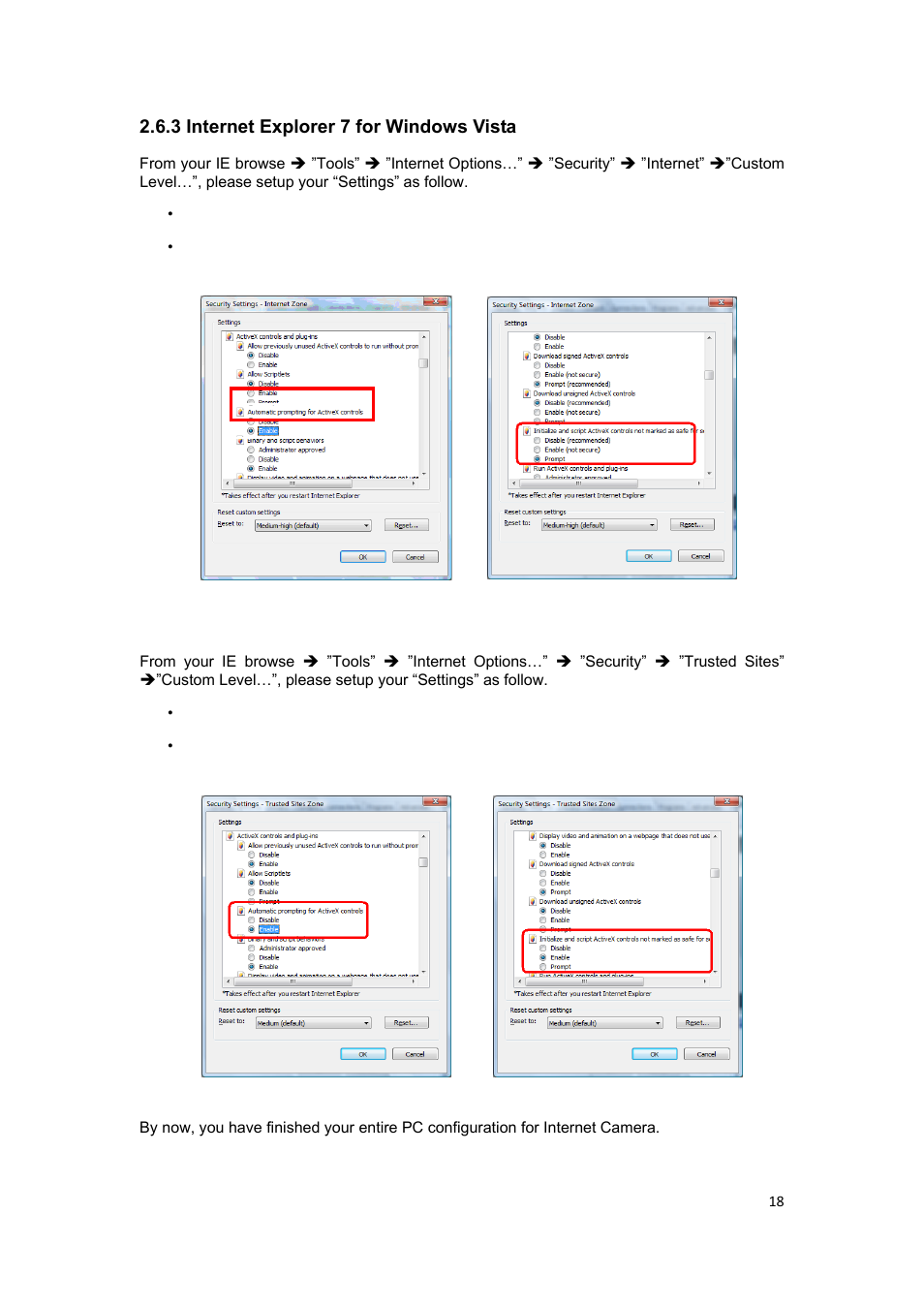 3 internet explorer 7 for windows vista | PLANET ICA-HM127 User Manual | Page 19 / 73