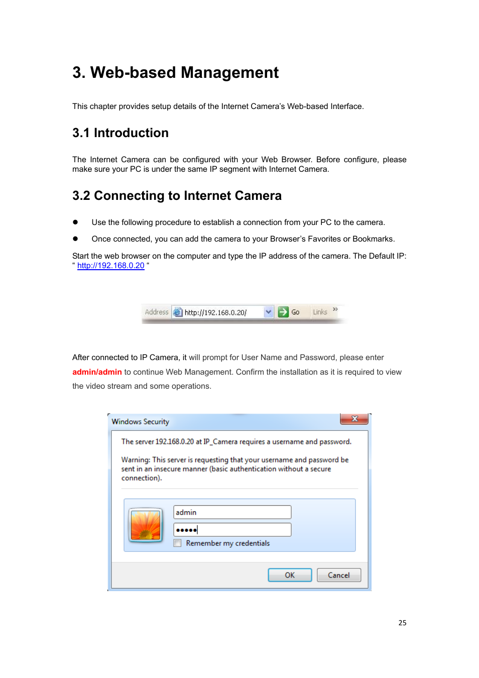 Web-based management, 1 introduction, 2 connecting to internet camera | PLANET ICA-HM127 User Manual | Page 26 / 73